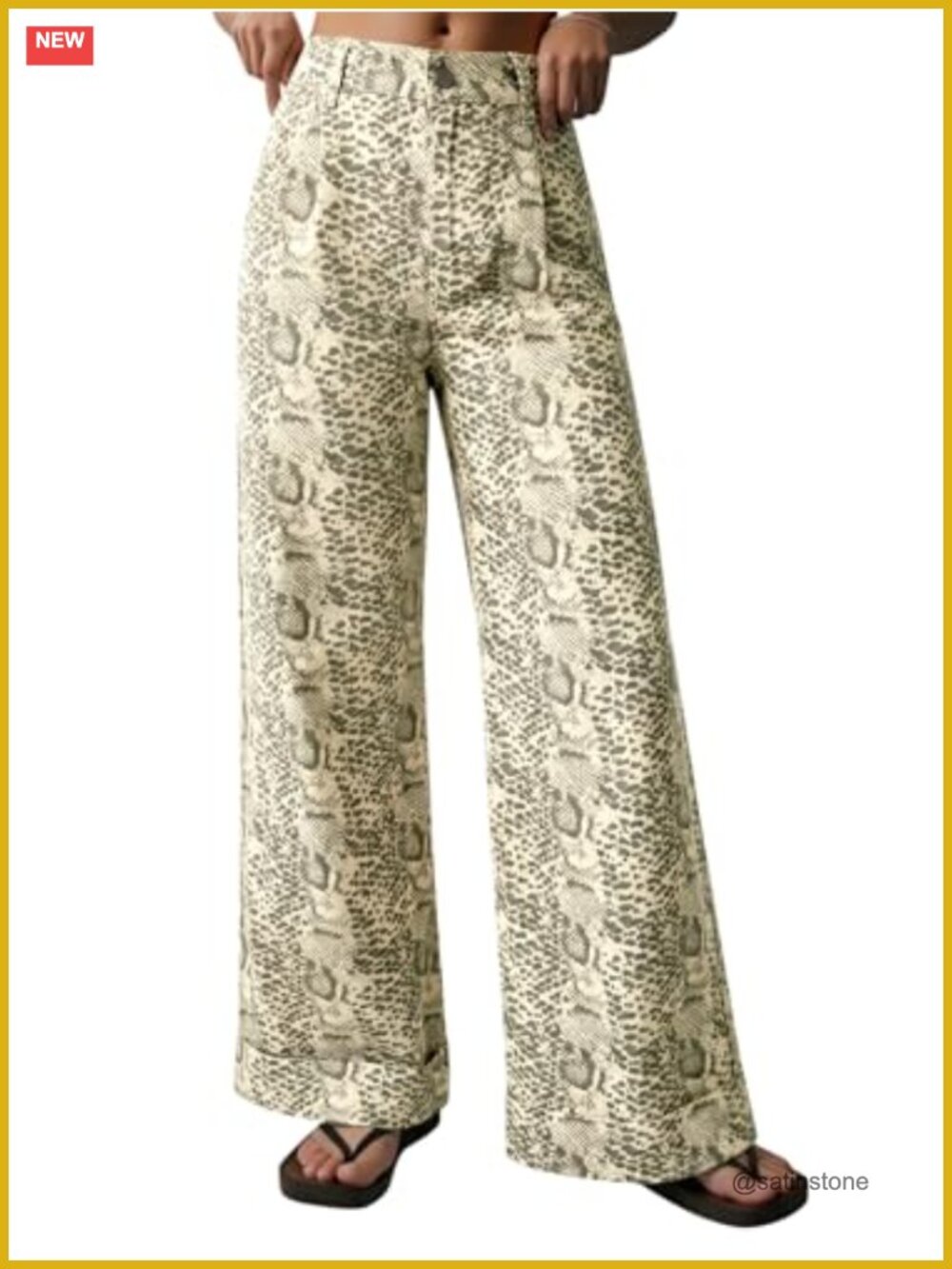 Womens Baggy Wide Leg Floral Jeans High Waisted Cotton Denim Pants